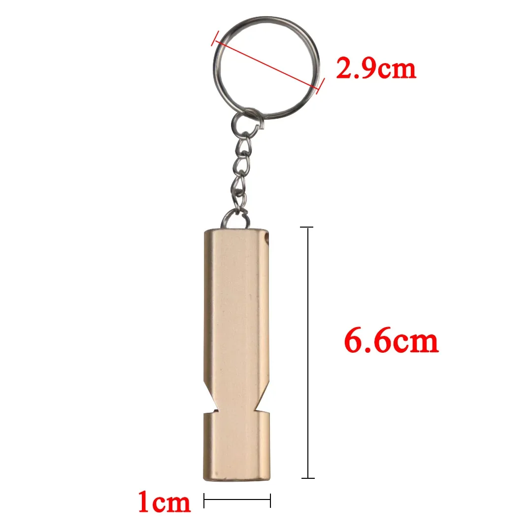 Âm Lượng To Còi Dual-Ống Sống Còn Huýt Sáo Di Động Nhôm An Toàn Khóa Huýt Sáo Dành Cho Leo Núi, Cắm Trại An Toàn Sinh Tồn Dụng Cụ