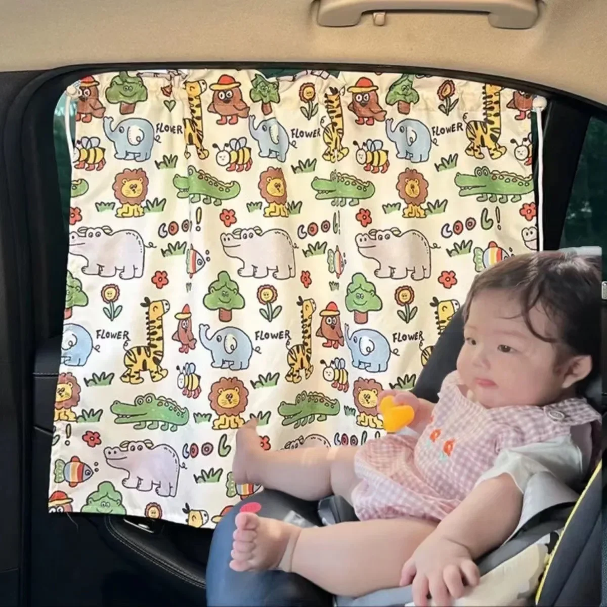 Saugnapf-Vorhang im Autofenster, Sonnenschutz-Abdeckung, Cartoon-Universal-Seitenfenster-Sonnenschutz, UV-Schutz für Kinder, Babys und Kinder