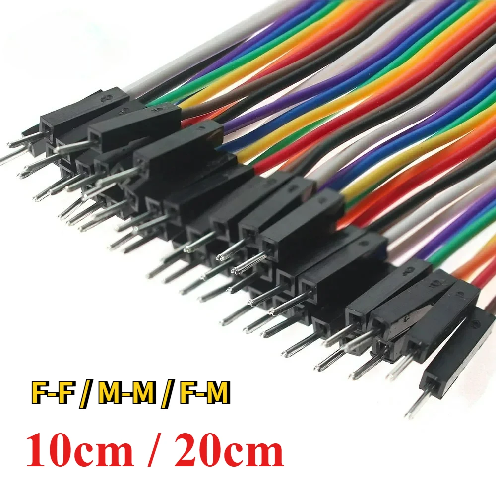 Cable de 20 pines línea Dupont 10cm 20cm macho a macho hembra a hembra macho a hembra puente Cable Dupont para PCB KIT de bricolaje