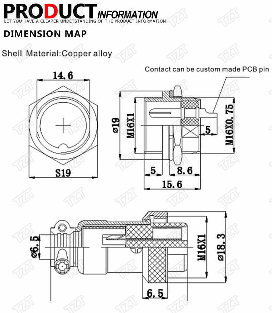 1 set GX16 2/3/4/5/6/7/8/9 Pin Maschio e Femmina 16mm L70-78 Presa Spina Filo Connettore della Scheda