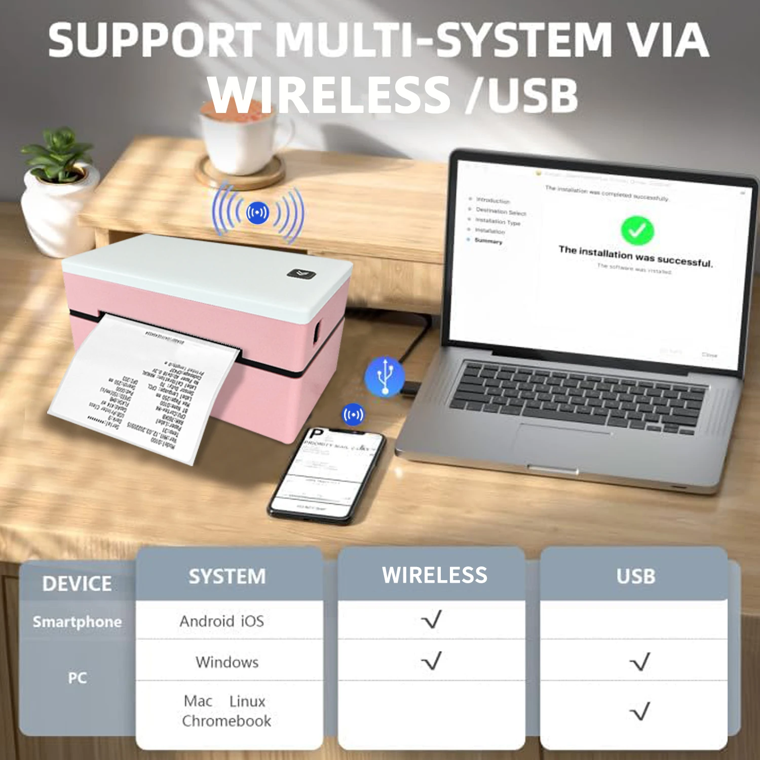 Marklife D200 Bluetooth Impressora de etiquetas térmicas Pequena impressora de etiquetas de envio 4X6 polegadas Compatível com iPhone Android Mac Window