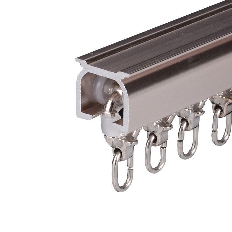 Paduan Tirai Plastik Roda Rel Lurus Melengkung Mengikuti Rol Tirai Hook Cincin Slider Dekoratif Aksesoris Hardware