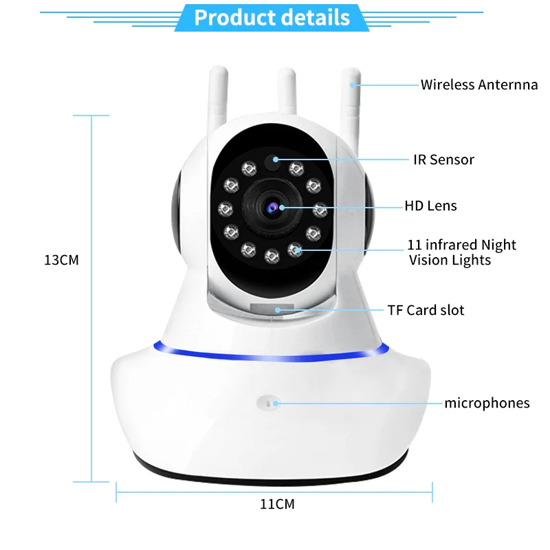Yoosee WIFI IP Camera Smart Home Two Way Audio Pan Tilt 1080P Wireless Security CCTV Camera Support RJ45 Port