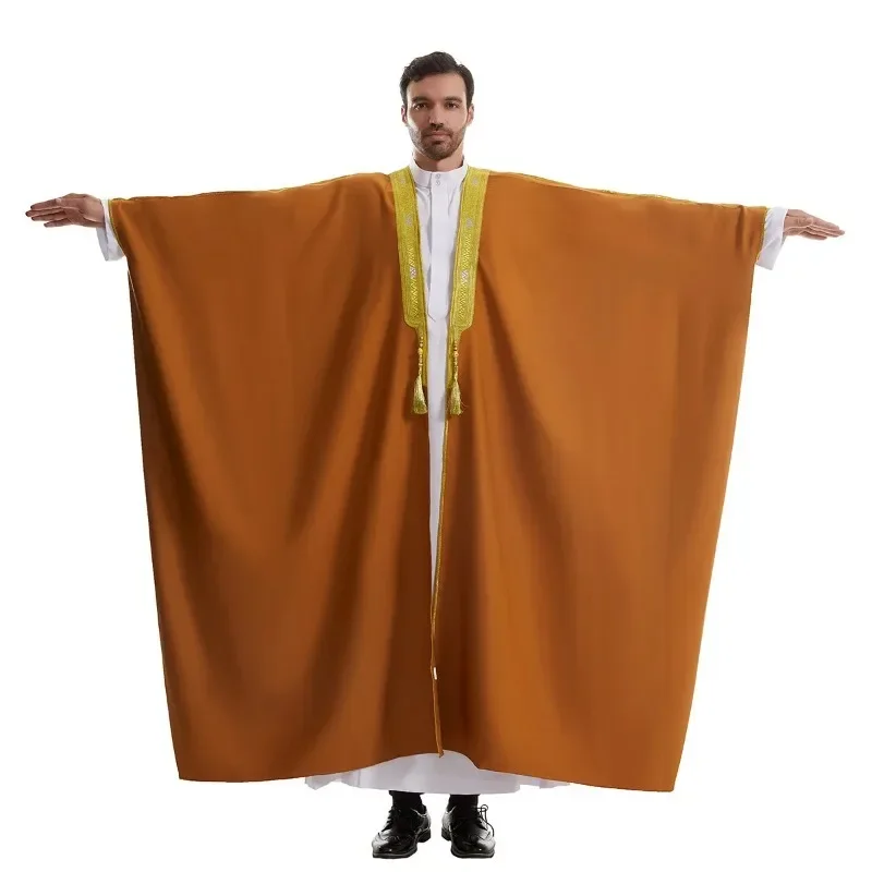 Musulmane Hombre Ramadán Abayas para ropa de oración hombres Kebaya abierto Kimono musulmán Abaya Turquía árabe Islam Djellaba Homme bata