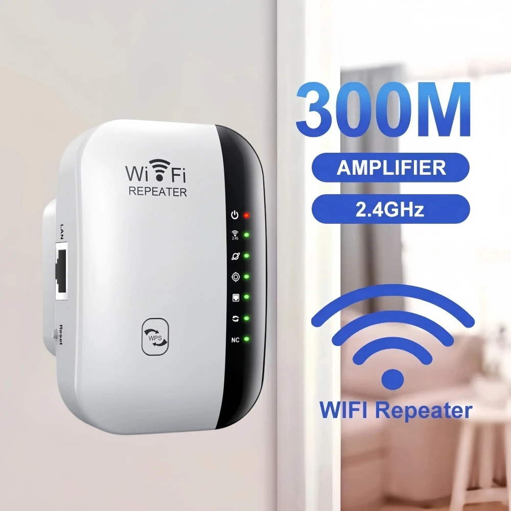 Repetidor WIFI inalámbrico de 300Mbps, enrutador 2,4G, extensor de rango Wifi, amplificador de señal Wi-Fi, adaptador de tarjeta de red 802.11N para PC