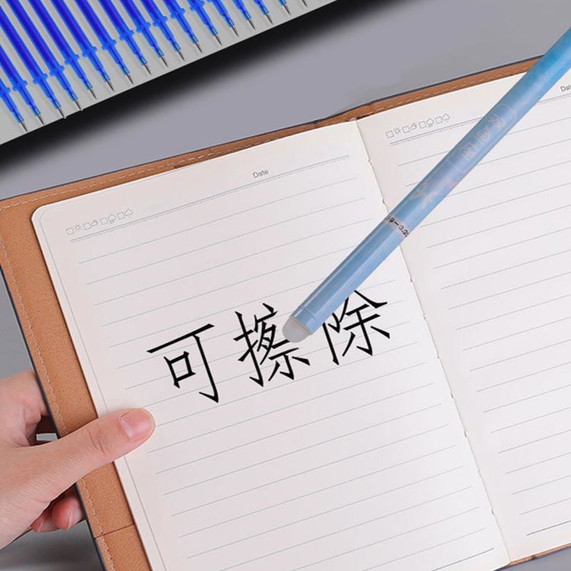 10-50pcs Student Erasable Refill Crystal Blue Black Ink 0.5mm Core Rollerball Pen Washable Rod Draw School Work Sewing Refill