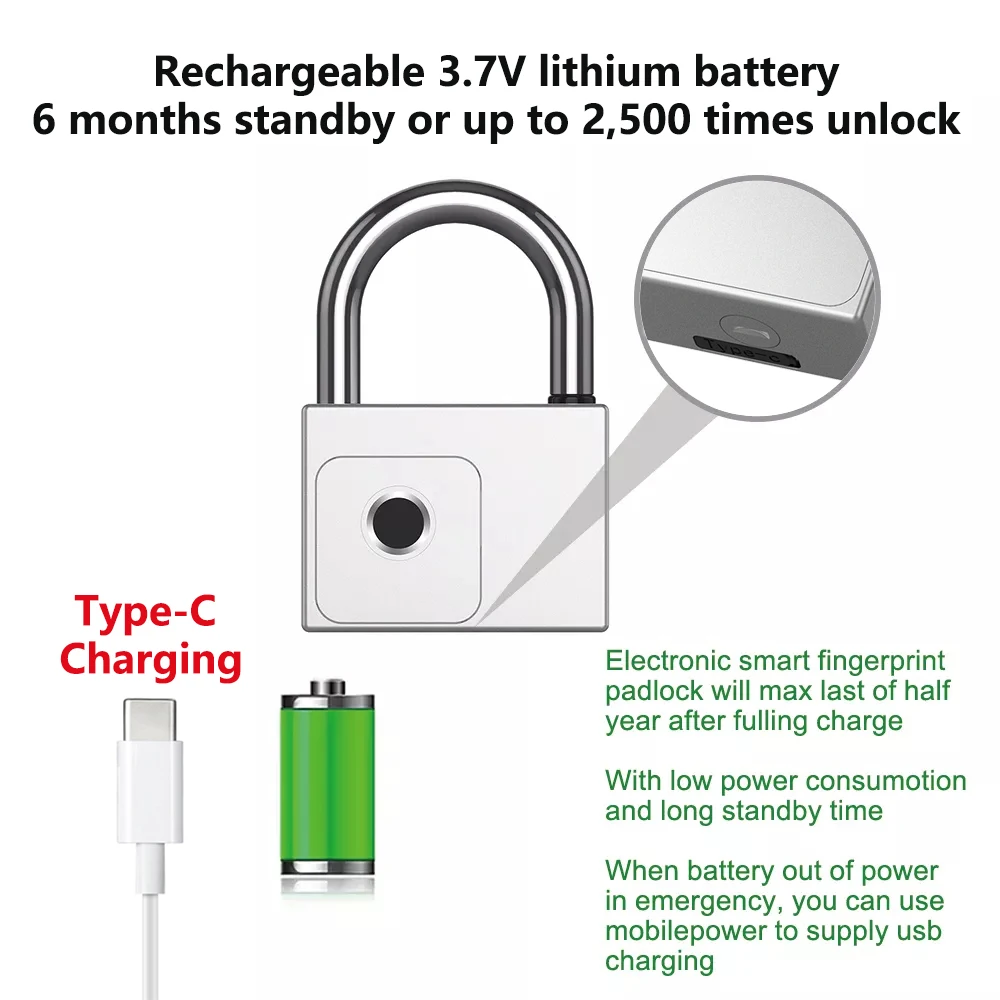 RAYKUBE Tuya 스마트 자물쇠 지문 방수 USB 충전 빠른 식별 잠금 해제 센서 고품질 P70/P55/PQ1
