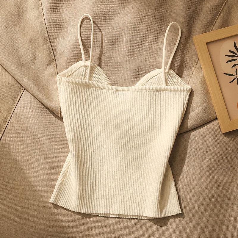 1-teiliges Sommer-Unterhemd im neuen gehobenen kleinen Parfüm-Stil, gestricktes Brust-Neckholder-Unterhemd, Unterhemd im äußeren Damen-Stil