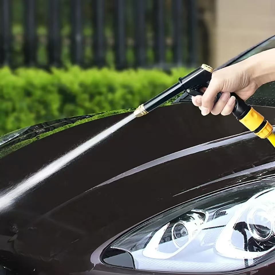 High-pressure car wash gun | Thickened long rod & newly upgraded copper-plated nozzle | For home and car use