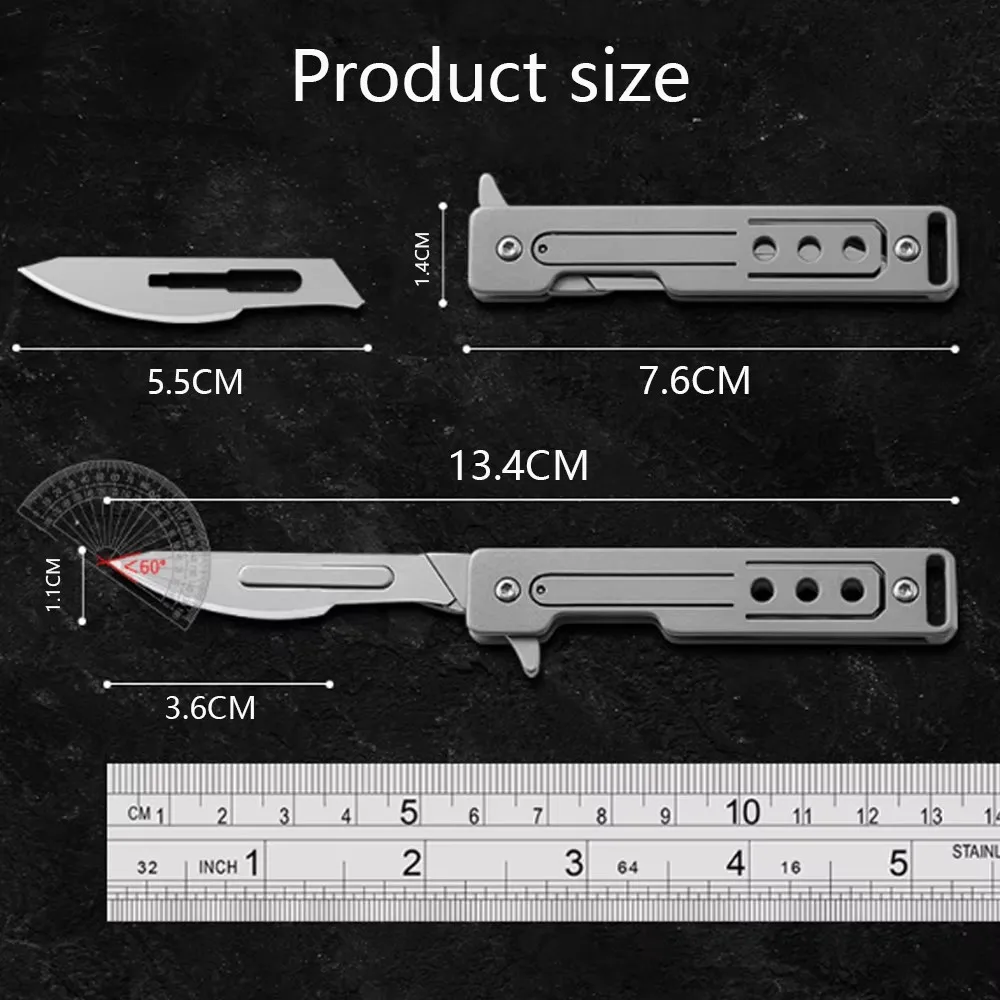 Coltello artistico con foro tondo in acciaio inossidabile per unboxing, disimballaggio, consegna espressa, attrezzi da esterno pieghevoli e multifunzionali