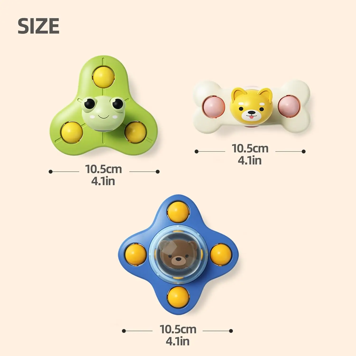 ดูดถ้วย Spinner ของเล่นเด็กสําหรับ 1 2 3 ปีชายหญิงมือ Fidget Spinner Sensory ของเล่นความเครียดบรรเทาเด็กเกมหมุน Rattle