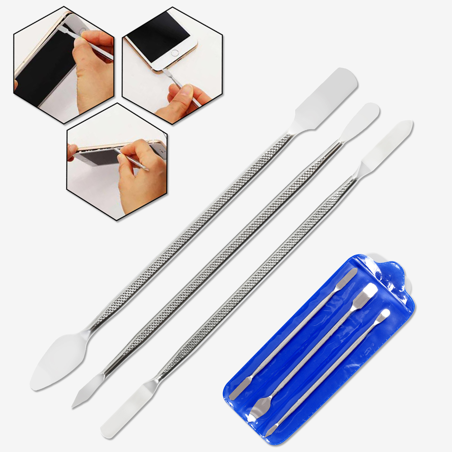 Universal Phone Repair Tools Kit, Lâminas De Desmontagem, Pry Ferramenta De Abertura, Metal Crowbar, Desmontar Espátula, Conjunto De Ferramentas Manuais