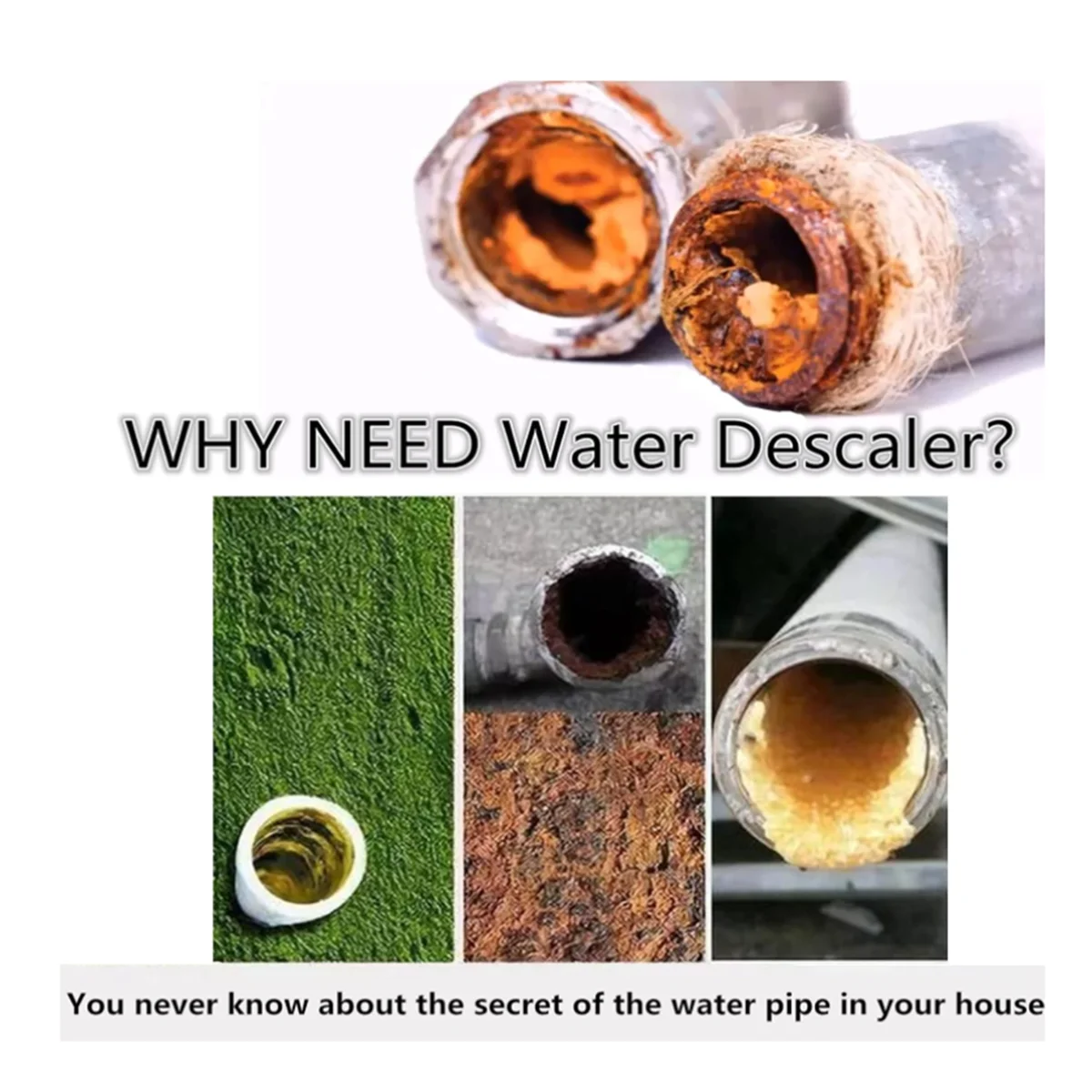 BABQ Electronic Water Descaler System Reduces Limescale Rust and Minerals No Chemicals Easy Installation US Plug