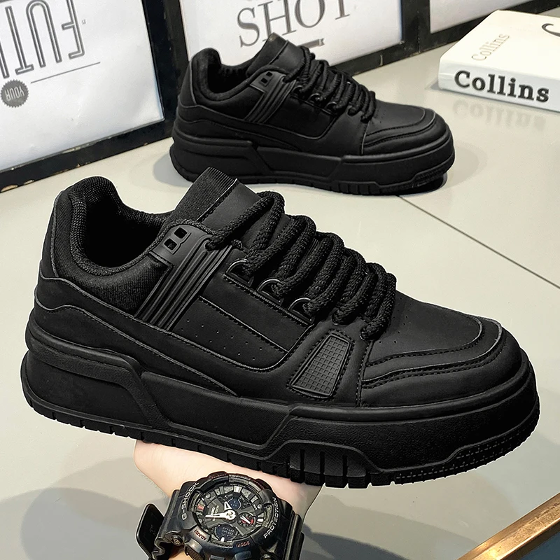 Mode vielseitige weiße Männer Sportschuhe Plattform dicke Sohle lässige Turnschuhe atmungsaktive leichte Laufschuhe Tennis schuhe