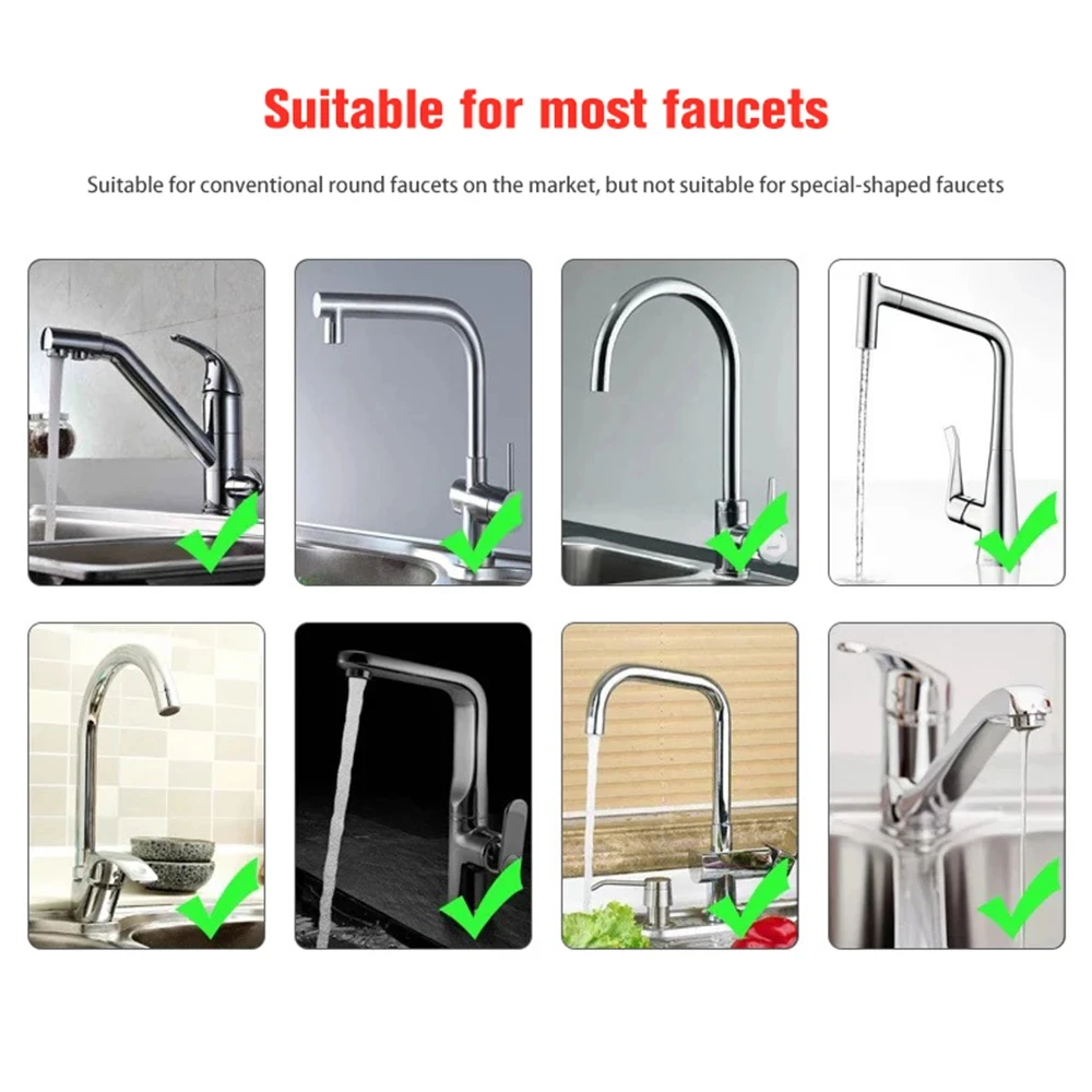 1PC Faucet Splash Guard Faucet Extender Household Water Outlet Bubbler Basin Faucet Water Saver Universal Rotation Flushing