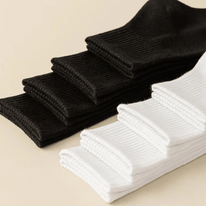 5/15 pares de calcetines blancos de algodón de nuevo estilo para hombre, calcetines largos deportivos suaves y transpirables para verano e invierno, calcetines de talla grande para hombre
