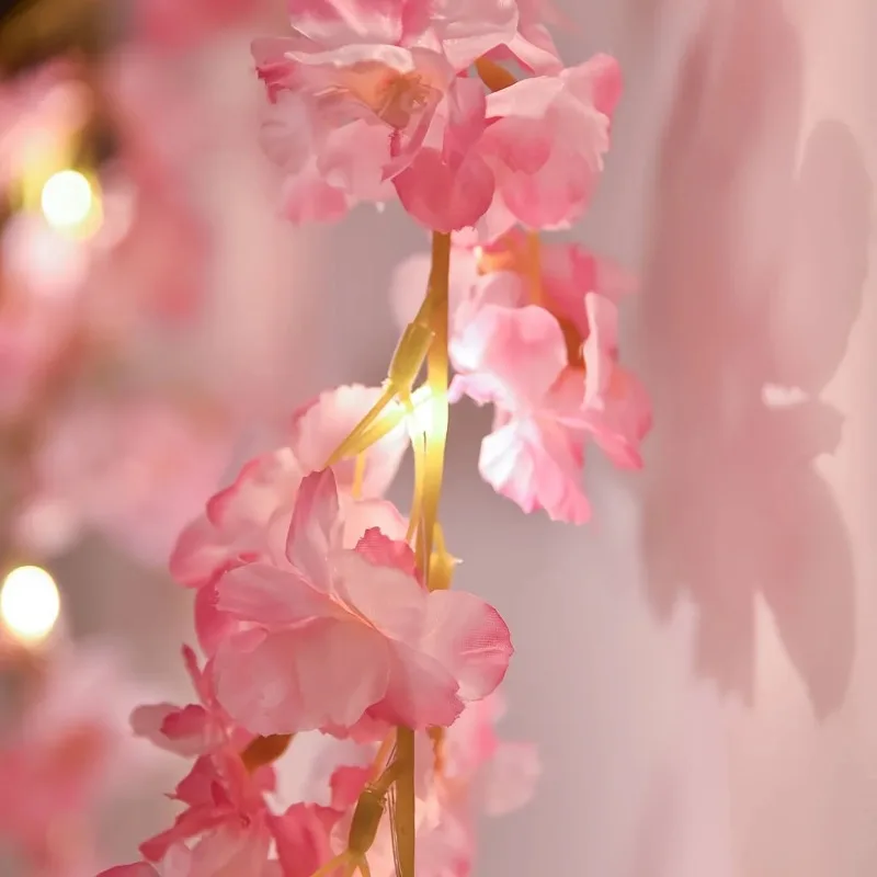 1 Roll, LED Cherry Blossom Lamp String Yard Light New Year Decorations, NOT INCLUDED BATTERIES (1pc 6.56ft 20 Led), Mother's Day