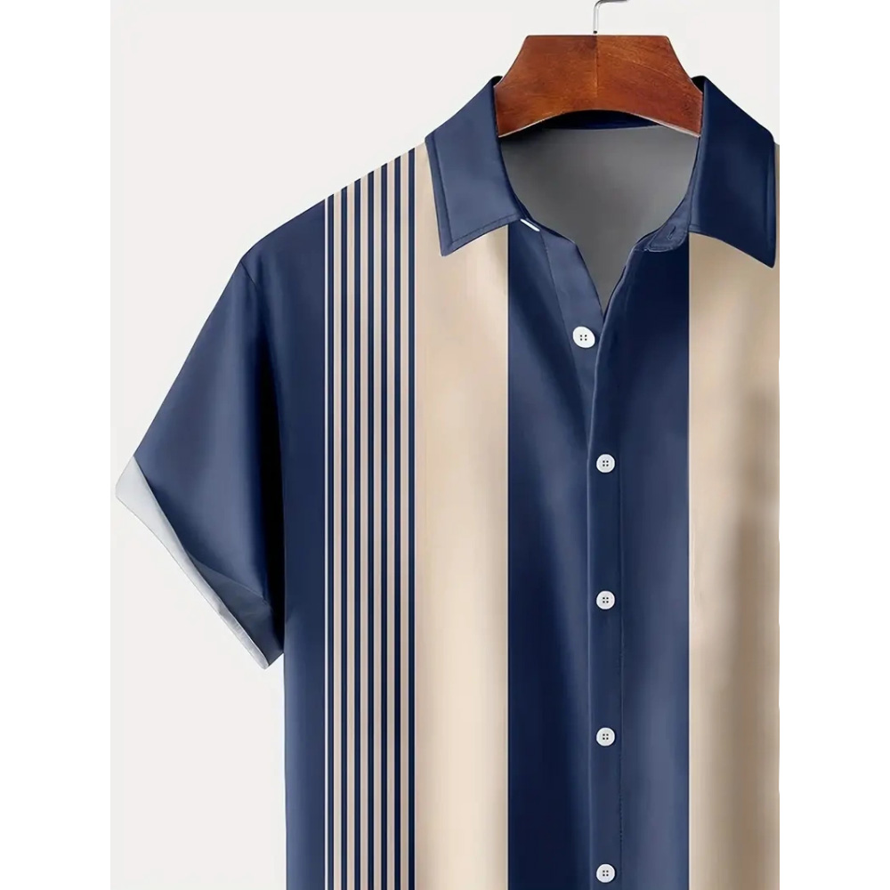Camisa de hombre con estampado de tótem étnico 3D, camiseta de manga corta de moda de verano 2024, camisa Casual holgada con botones, diseño Simple
