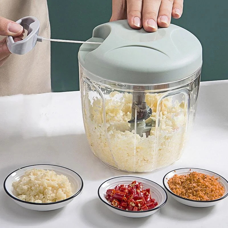 Manual Meat Mincer e Alho Chopper, Rotate Alho Press Crusher, Cortador de cebola vegetal, Cozinha Cozinhar Acessórios, 500 ml, 900ml