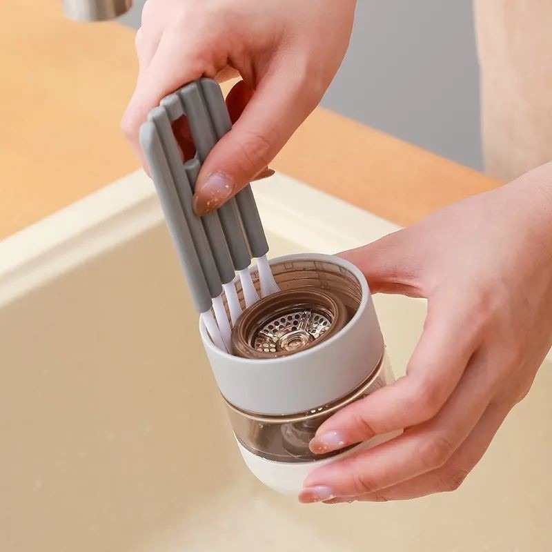 Cup lid keyboard gap brush curl cup lid brush air cushion comb cleaning brush bottle cap groove gap multi-purpose
