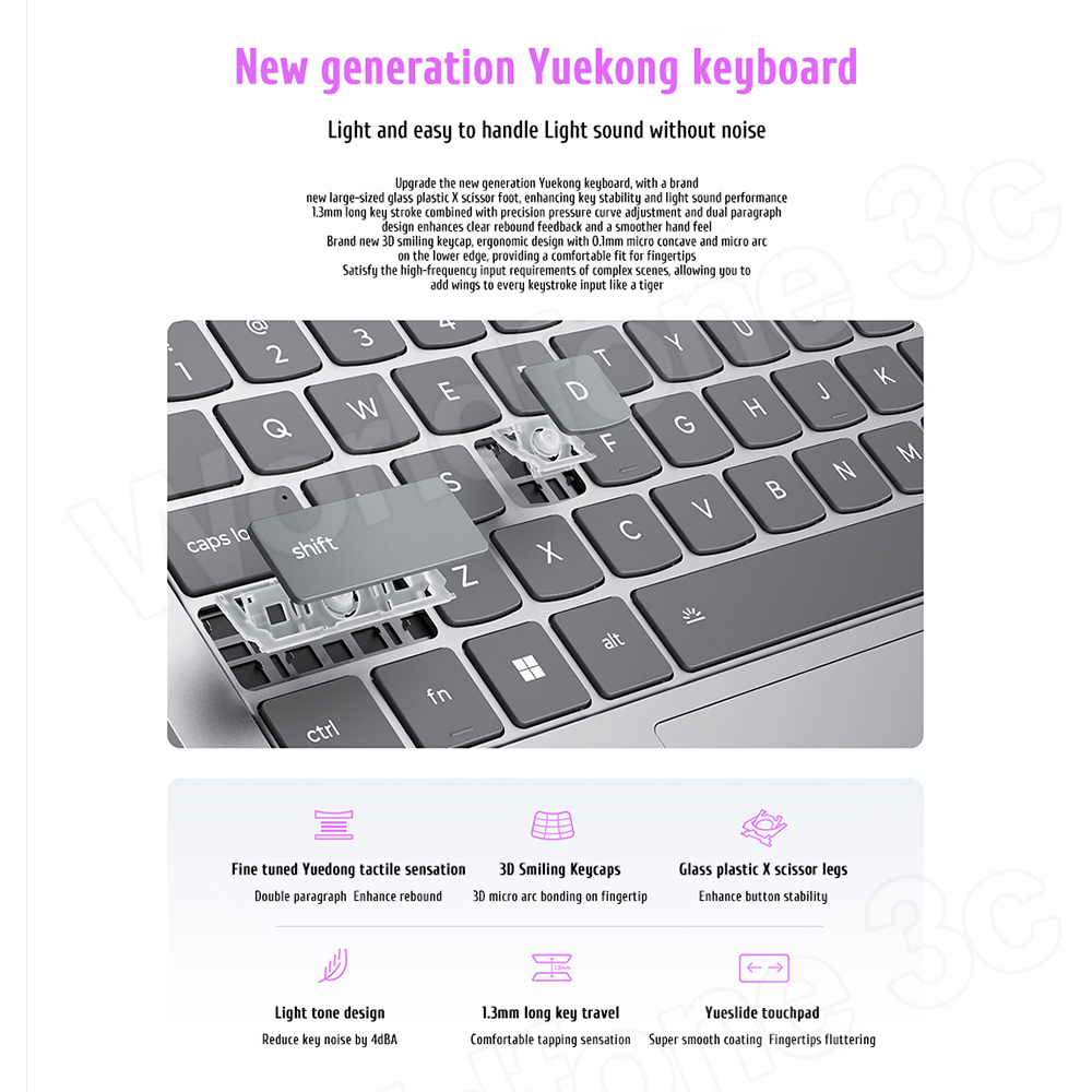 Lenovo Xiaoxin 13 Air Laptop 2025 Ryzen 7 7735HS 16 GB RAM 512 GB SSD 13,3 Zoll 100 % sRGB-Bildschirm Notebook Ultrabook Computer PC