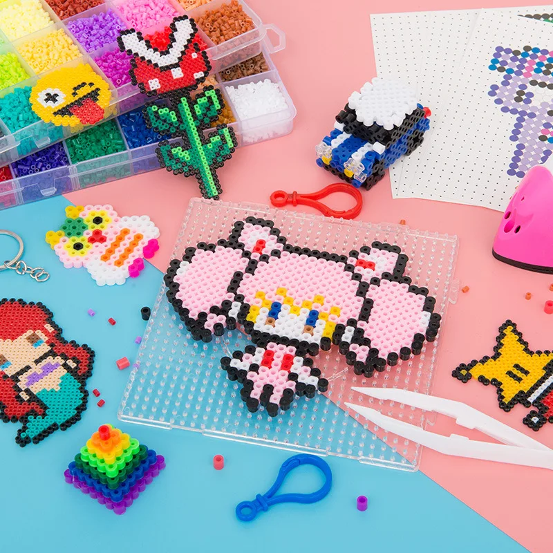 5 มม.ฟิวส์ลูกปัดสัตว์ของเล่นเด็ก Creative บรรจุ Perler Hama ลูกปัด Pixel PuzzleDIY เด็กการศึกษาเหล็ก Pegboard รูปแบบโมเสค