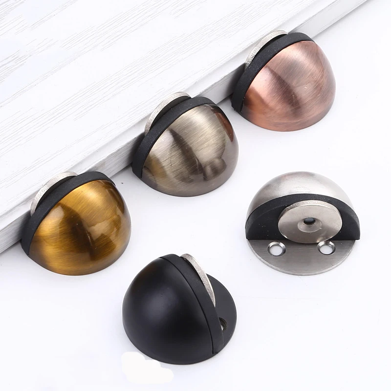 สแตนเลสสตีลแม่เหล็กประตู Punch-ฟรีประตู Touch แม่เหล็กดูดยาง Semi-circle Anti-collision ประตู