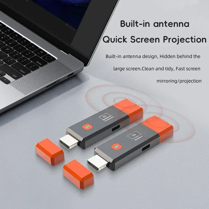 50M Wireless HDMI-Compatible Video Transmitter Receiver Kits Extender Adapter TV Stick Dongle for Monitor Projector Laptops PC