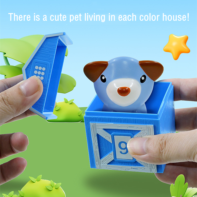 Toddler Montessori Learning Toys Counting Matching & Color Sorting Set Farm Animal Finger Puppets Barn Toy Peekaboo Game