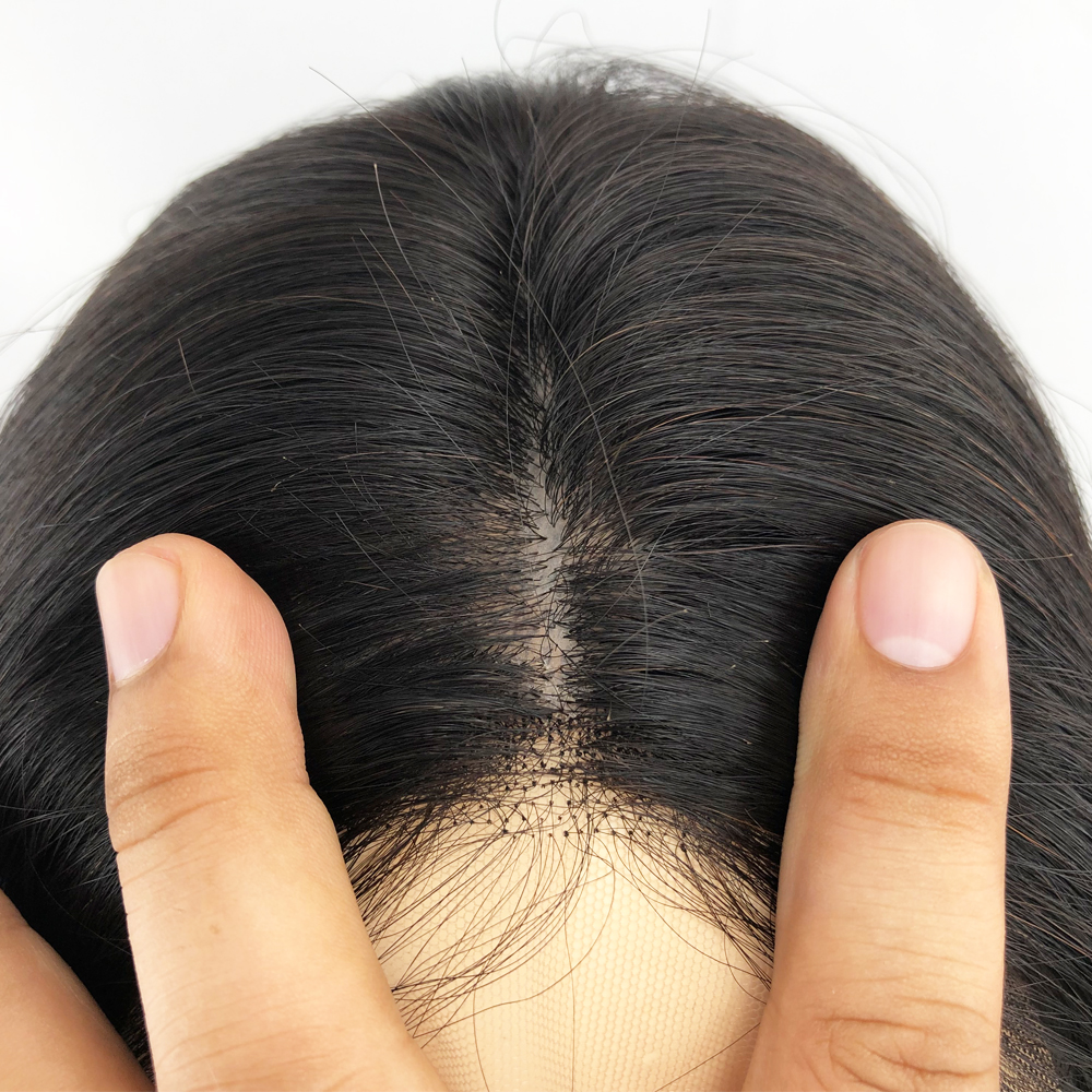 12x12ซมฐานผ้าไหมลูกไม้ปิดซิลิโคนผ้าไหมด้านบนเส้นผมมนุษย์ท็อปเปอร์5x5ตรง Pre-plucked สำหรับผู้หญิง