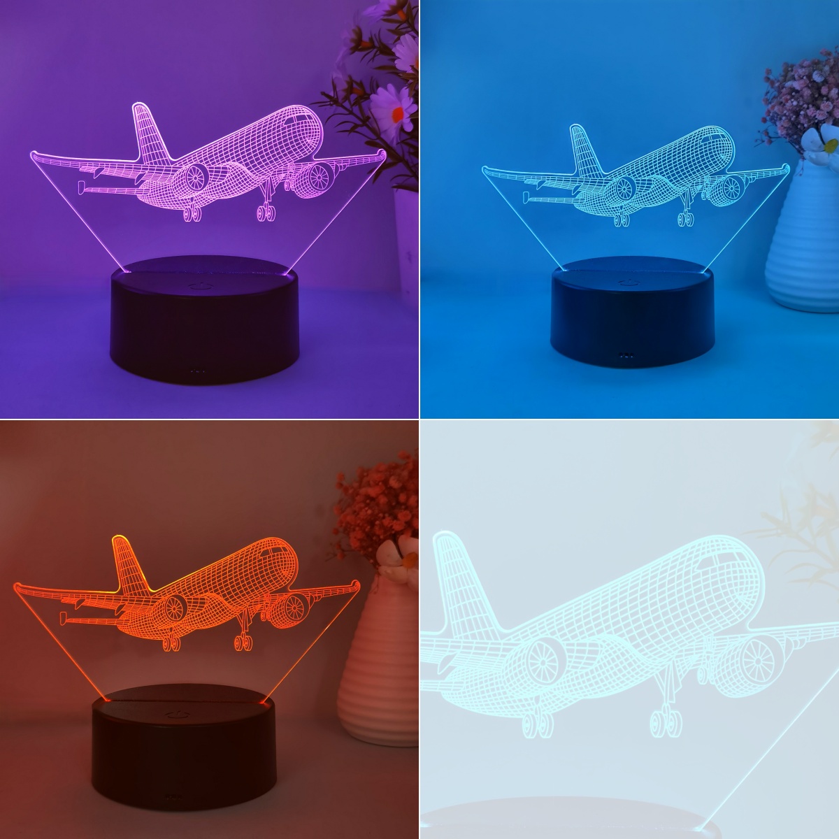 1 szt. Lampka nocna 3D do modelu samolotu, interfejs USB, kolekcja prezentów dla entuzjastów lotu, świąteczne lampki dekoracyjne.