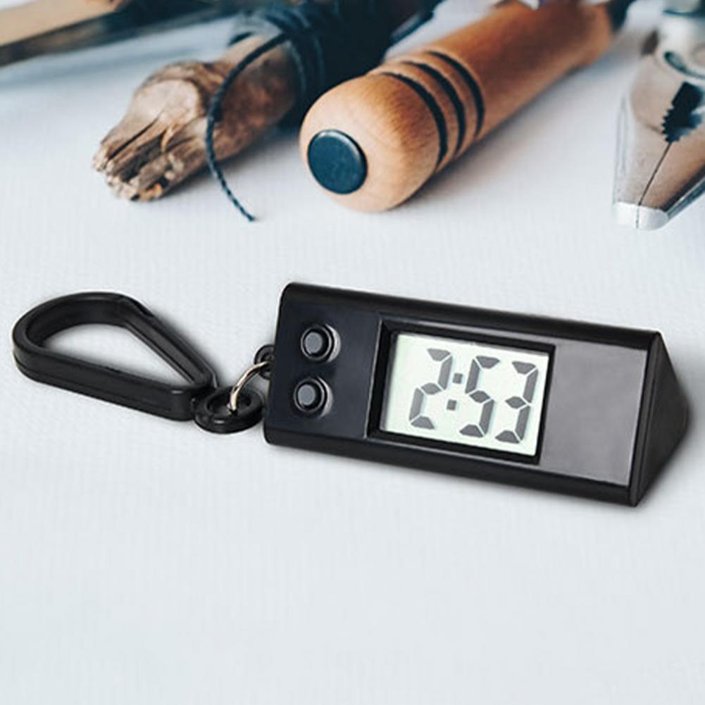 Student Schlüsselanhänger Uhr Elektronische Uhr Stille LCD Digital Display Dreieck Student Desktop Uhr Schlüsselanhänger Taschenuhr