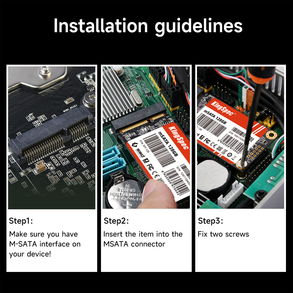 KingSpec 128gb 256gb 512gb mSATA SATA III 6GB/S SSD 1TB 2TB Mini PCIE disco duro disco de estado sólido para Dell Lenovo