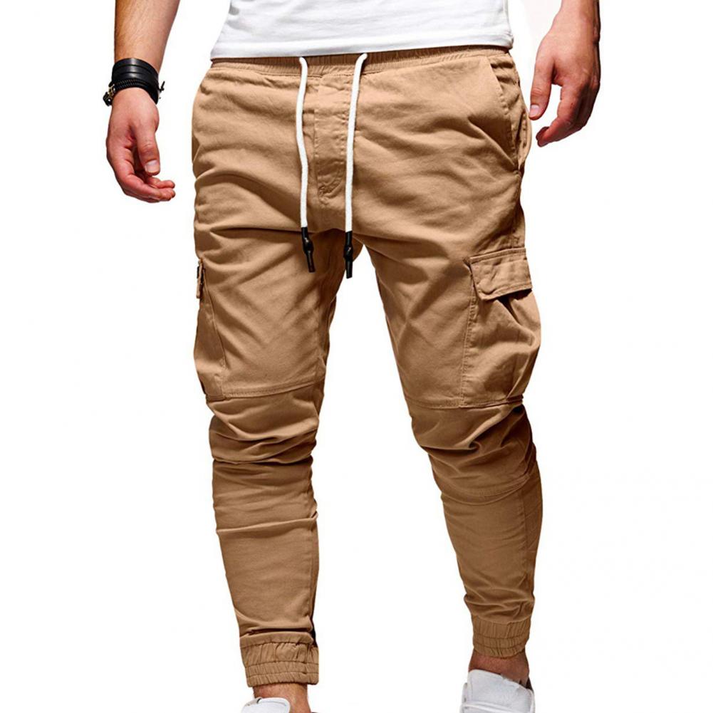 Pantalons de mode pantalons hommes pantalons couleur unie couleur unie Multi poches pantalon mince