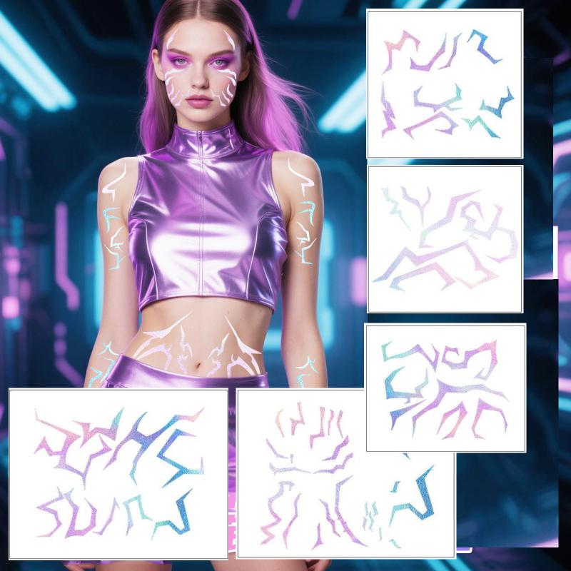 5 шт./компл. лазерные Kpop охотники на демонов Руми Кан временная татуировка наклейка для лица и тела татуировка наклейка для Хэллоуина подарки