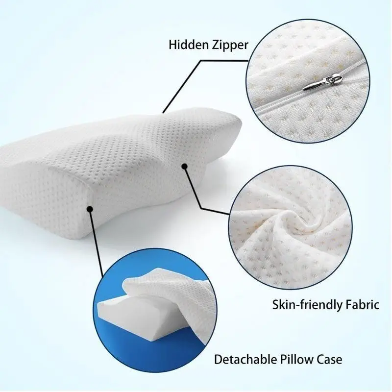 Neck Pillow Slow Rebound Memory Cotton Pillow Cervical Partition Memory Pillow for Anti-snoring