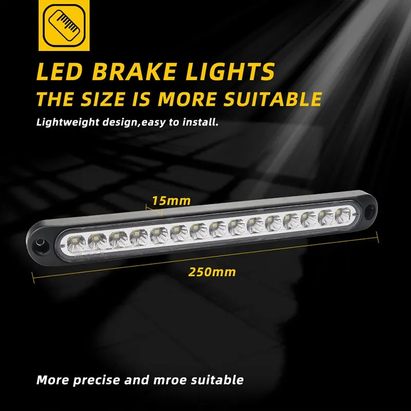 1 PC รถ Light Bar 15LED หลอดไฟสําหรับรถบรรทุกรถ SUV RV ไฟเบรคสัญญาณด้านข้างไฟเลี้ยวคําเตือนด้านหลัง 12 V 24 V