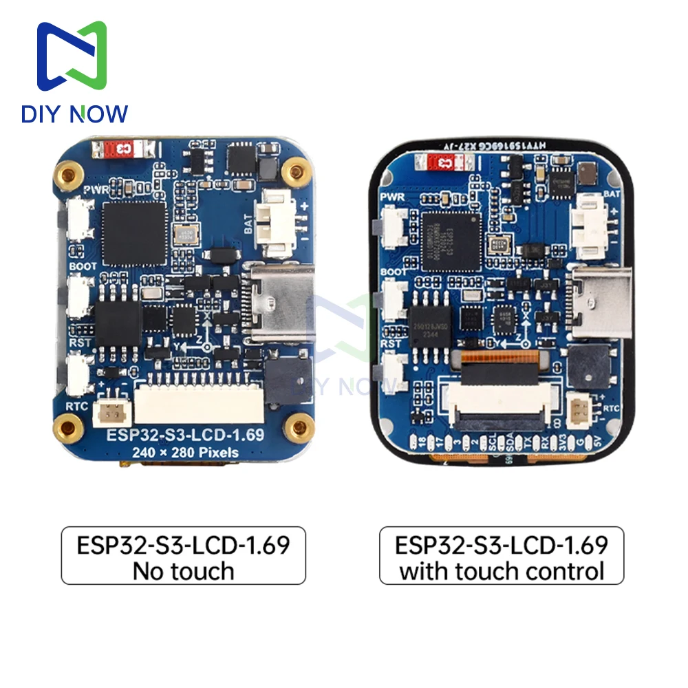 ESP32-S3 Placa de desarrollo de pantalla LCD táctil IPS de 1,69 pulgadas 240 × 280 ST7789V2 Módulo de pantalla SPI y sensor de 6 ejes para Arduino