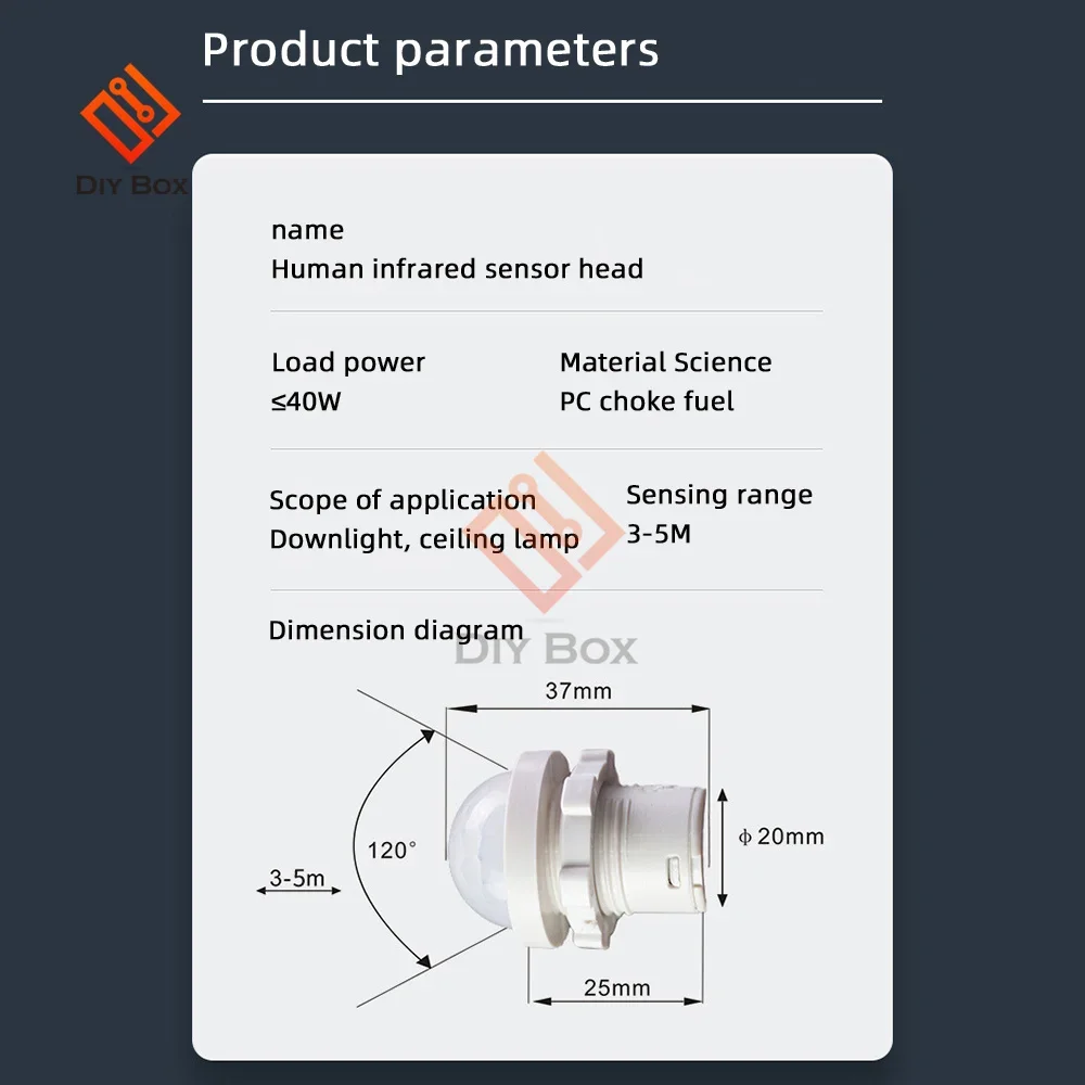 Interruptor de luz AC110-240V con Sensor automático, Sensor de movimiento infrarrojo, PIR, LED, detección de luz nocturna para interiores y exteriores, DC12-24V