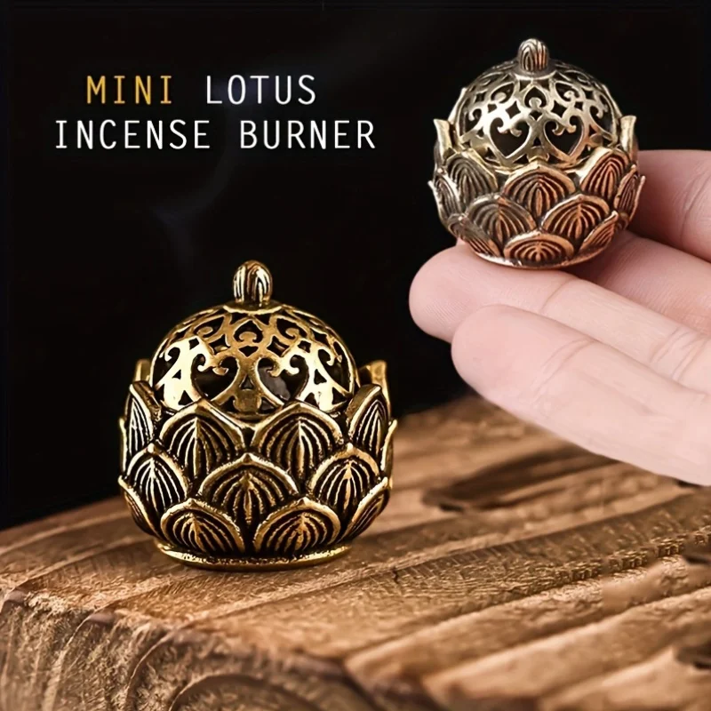 1 Stück Lotus-Räucherstäbchenhalter, kleiner Inscent-Kegelbrenner, Mini-Lotusblume im asiatischen Stil, Zen-Dekor, Geschenk