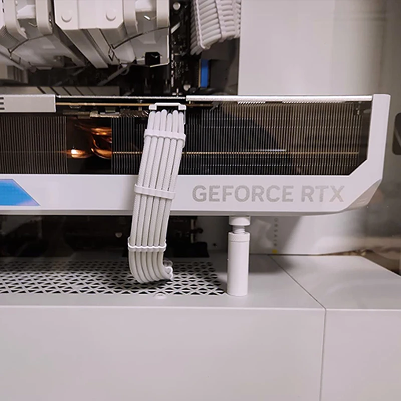 GPUHOLD Staffa di supporto GPU per scheda grafica bianca Staffa di supporto per scheda video Supporto GPU Supporto anti-cedimento Supporto in alluminio 27-120mm