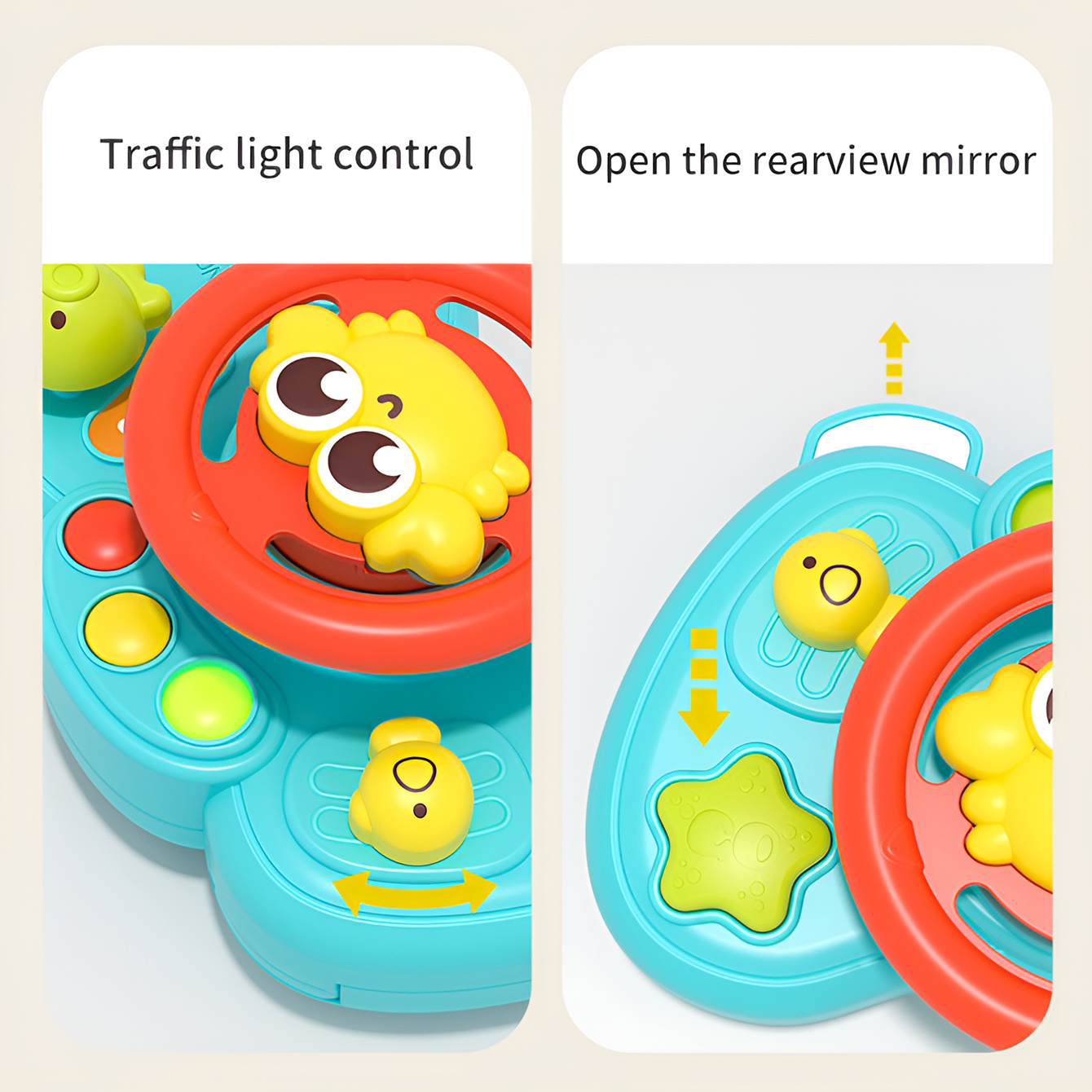 Children's music steering wheel toy puzzle early education interactive cartoon simulation steering wheel press sound toy