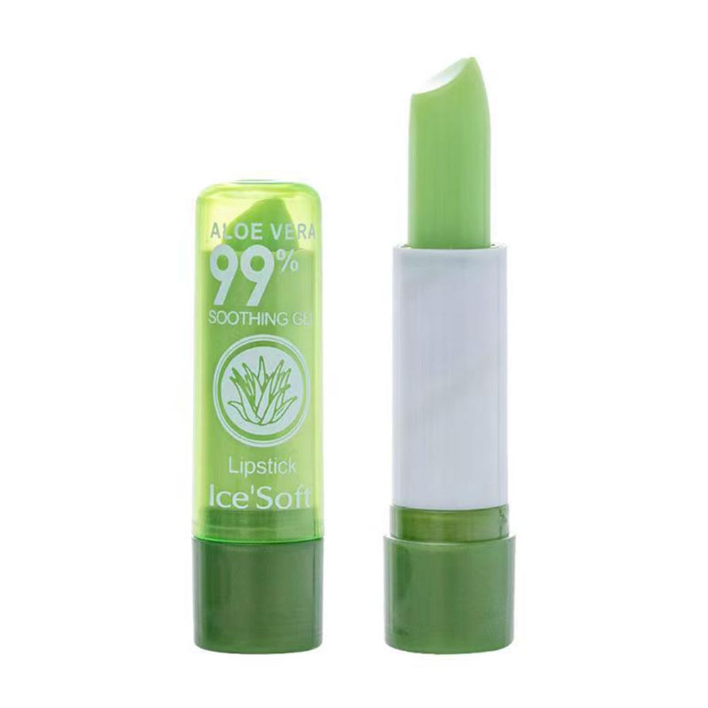 Bálsamo labial hidratante, bálsamo labial Natural de Aloe Vera, cambia de Color con temperatura, larga duración, nutre los labios, cuidado de los labios, maquillaje, 1 unidad