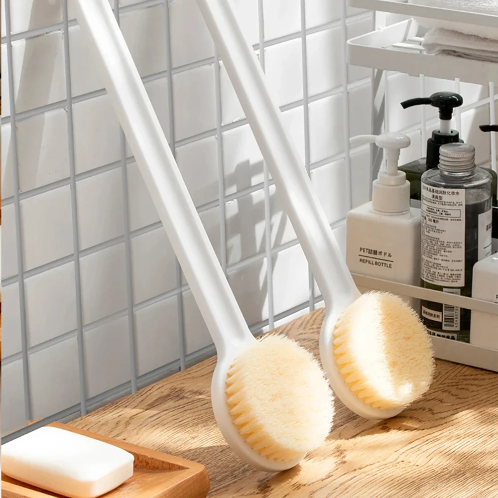 1 PC ยาวกลับแปรงสําหรับอาบน้ําขนแปรงนุ่ม Body Exfoliating Bath แปรงสุขภาพผิว Shower Back Scrubber Bath อุปกรณ์