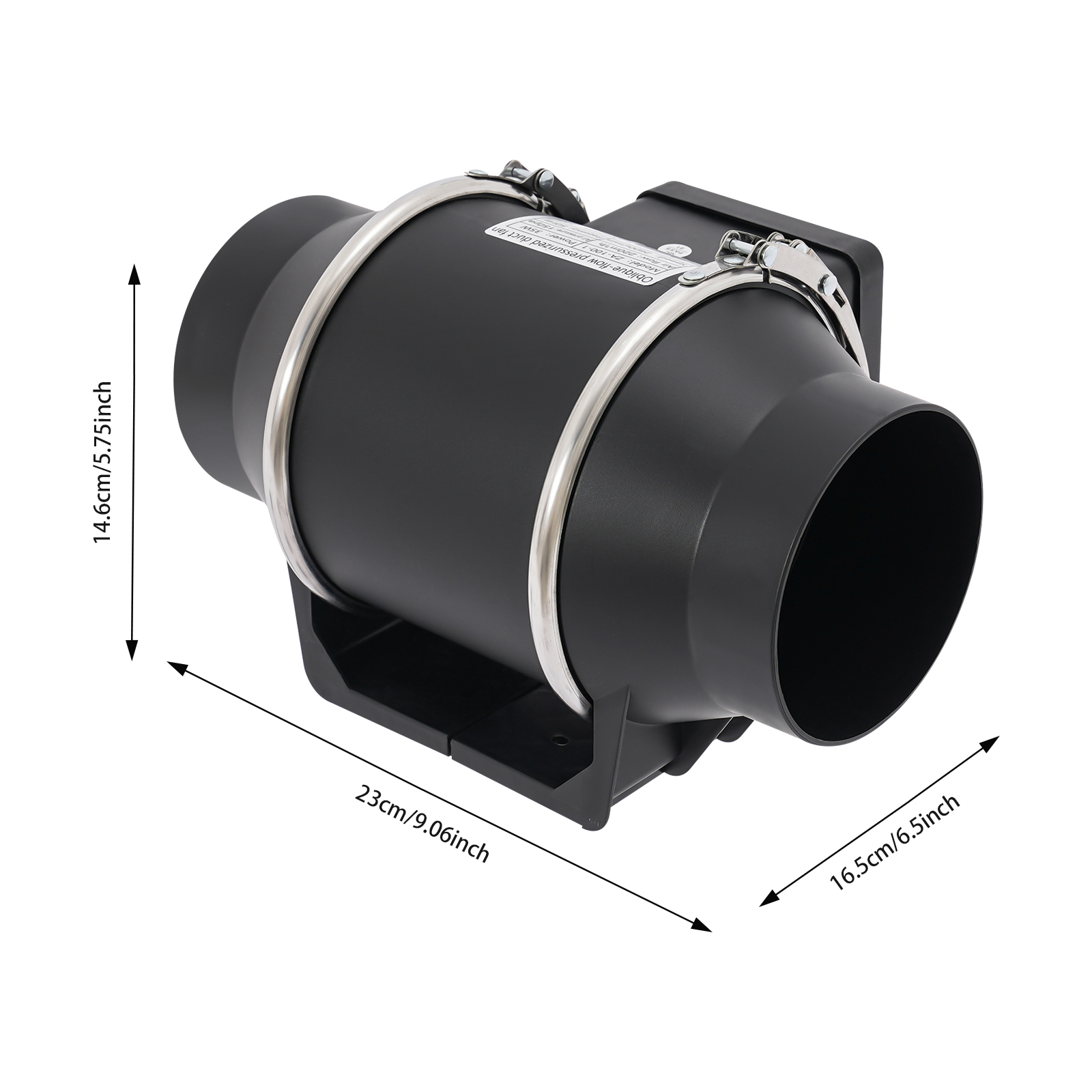 Smoke Extractor Fan  Pipe Vent Exhaust Fan Duct Ceiling Ventilation Blower Fan for Home, Office, Bathroom, Growth Room Black