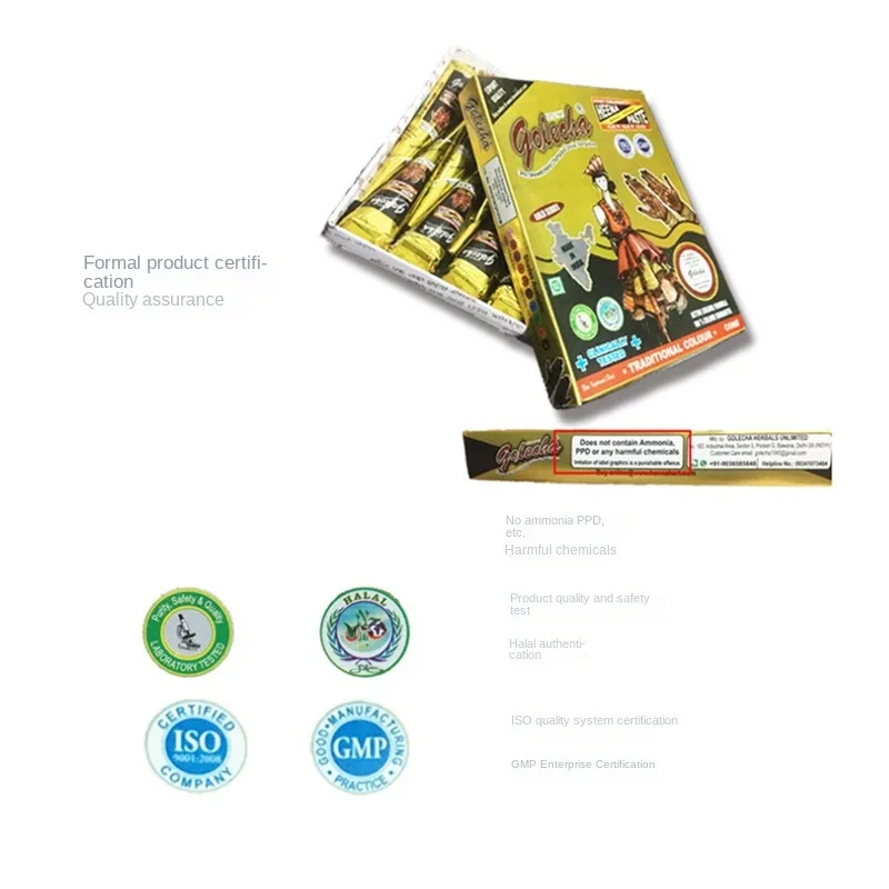 1 pièces 25g multicolore indien GOLECHA henné cônes pâte de tatouage pour tatouage temporaire autocollant peinture corporelle Art crème cône peinture à la main