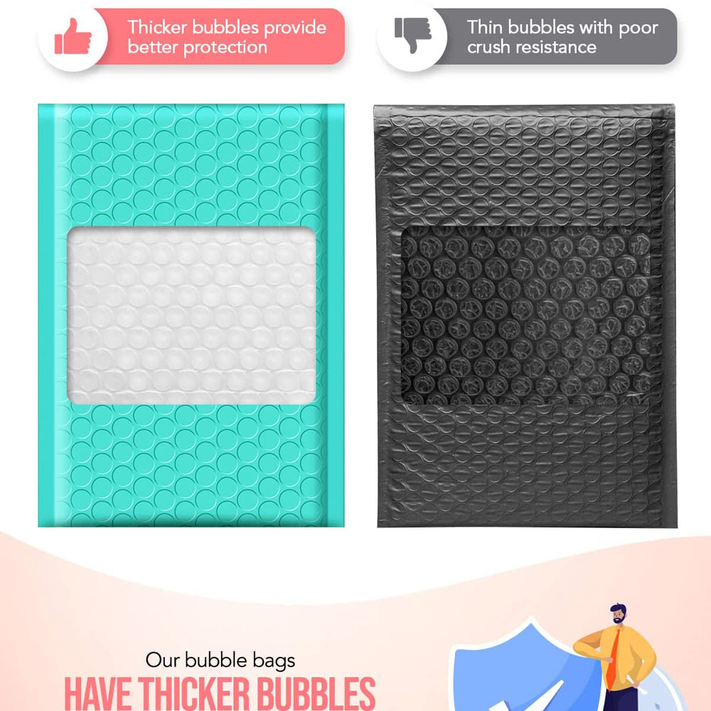 保護用プラスチックバルーン,100個,バブルバッファー,落下防止,防水,黒,パッケージ,宅配ポーチ