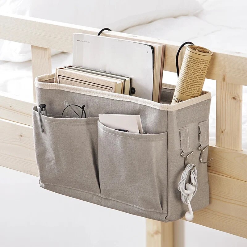 Estante de almacenamiento para dormitorio, cesta colgante para cabecera