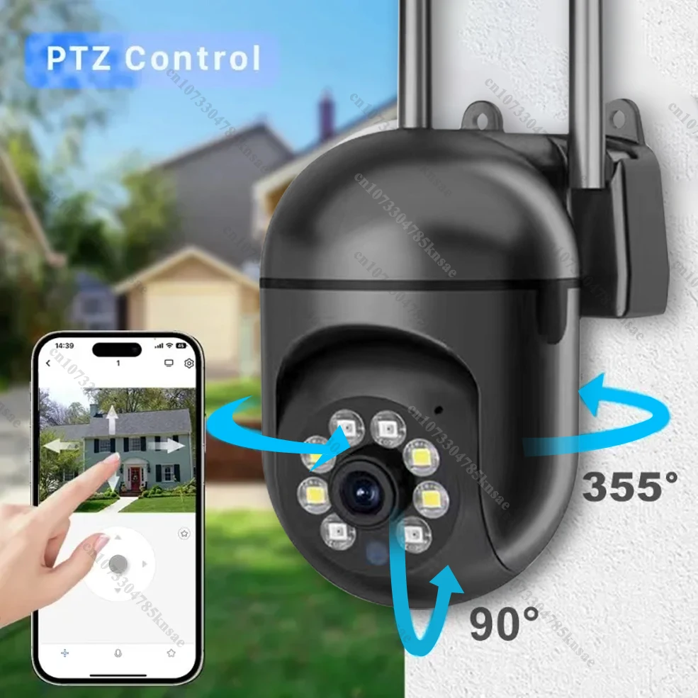 Telecamera IP WiFi 2.4G PTZ Telecamera di videosorveglianza di sicurezza Rilevazione umana Monitoraggio automatico Visione notturna Impermeabilizzazione esterna
