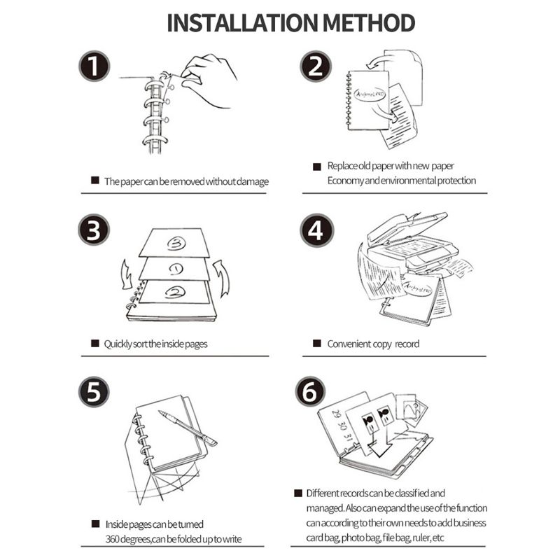 Glitter Lantejoula Coração Binder Anéis, Buraco De Cogumelo, Encadernação De Notebook De Folha Solta, Disco De Plástico Fivela De Argola, 20Pcs